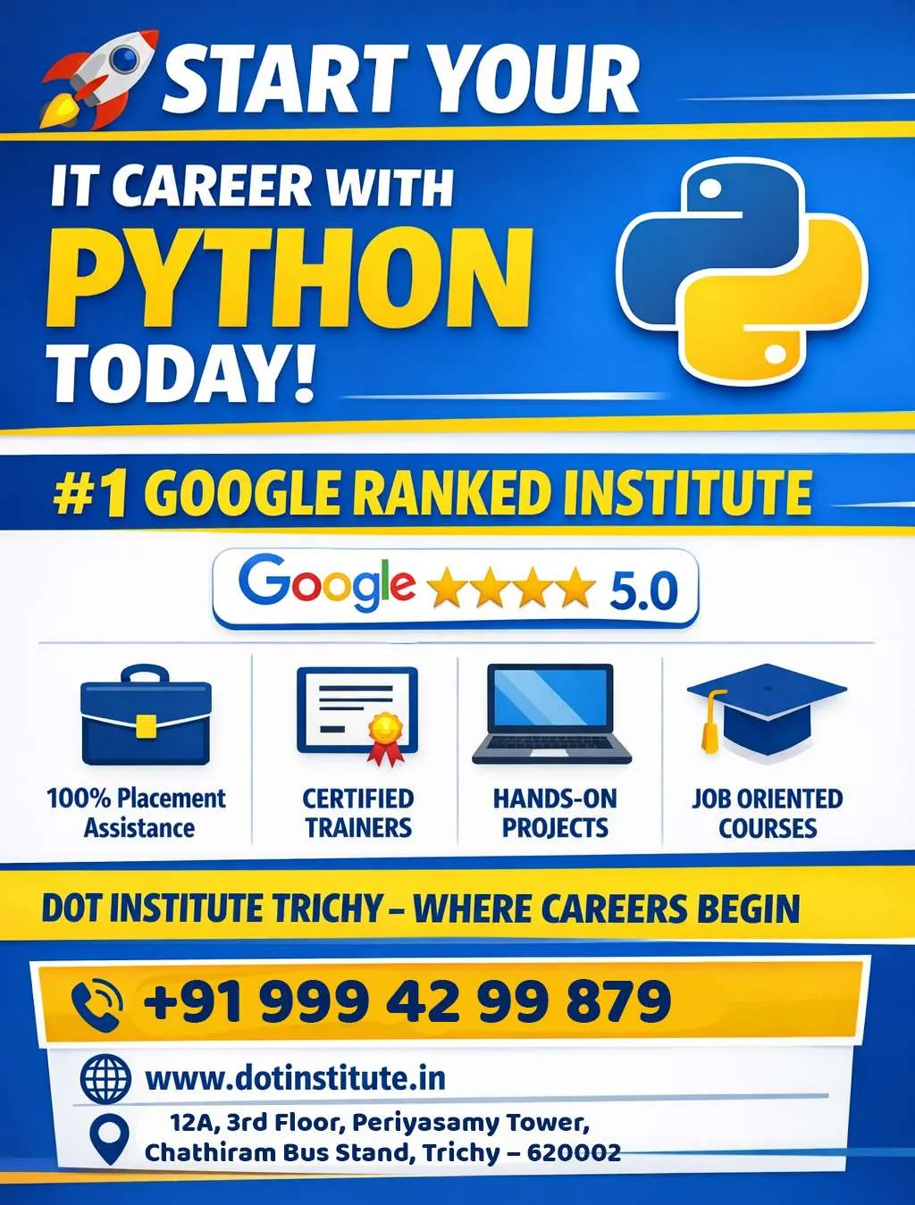 Python Training Institute in Trichy | DOT Institute Trichy – #1 Google Ranked IT Training Center